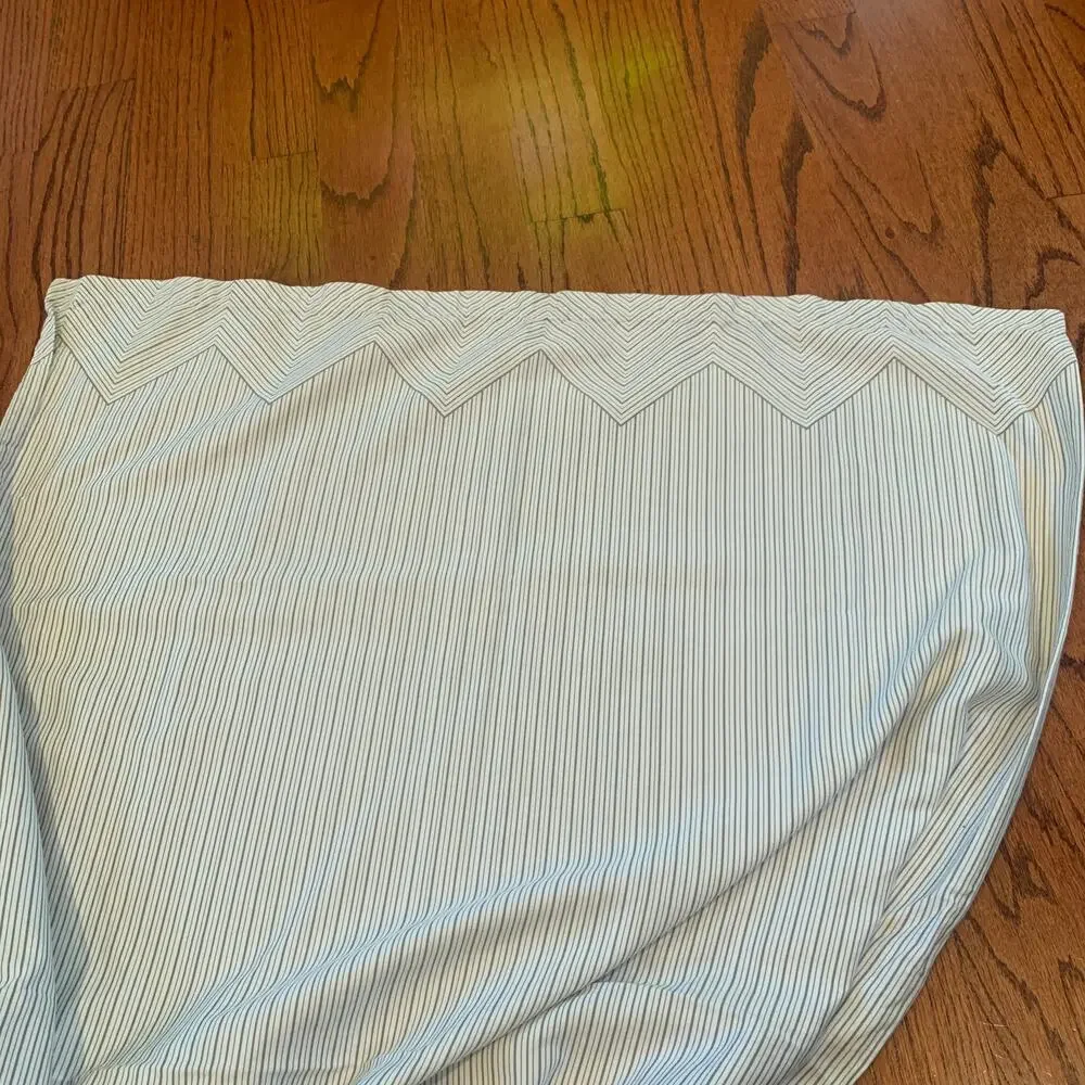 Serena & Lily 100% Cotton Striped Top Sheet ONLY | White Gray | Twin